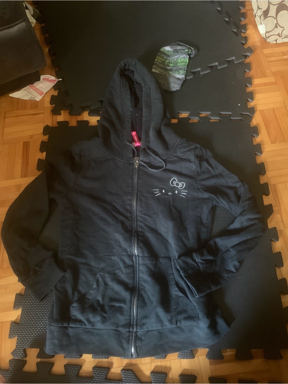 Hello Kitty Black  Zip-Up Hoodie Jacket